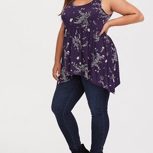 Torrid Super Soft Knit Purple Floral Tank